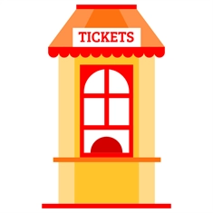 Carnival Circus Theme Ticket Booth Transparent Sticker